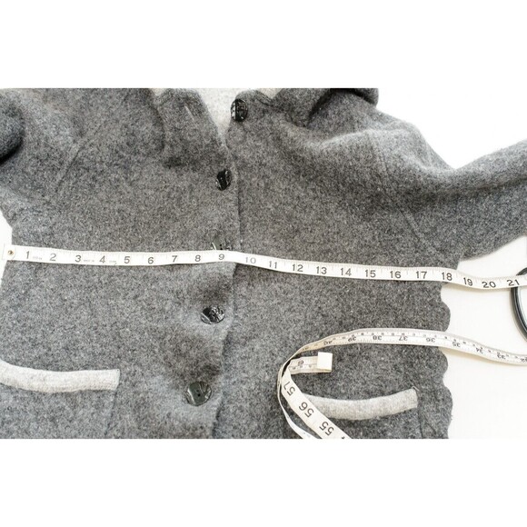 Marconi Lambs wool Angora S Gray hooded Jacket sweater coat - Picture 4 of 5